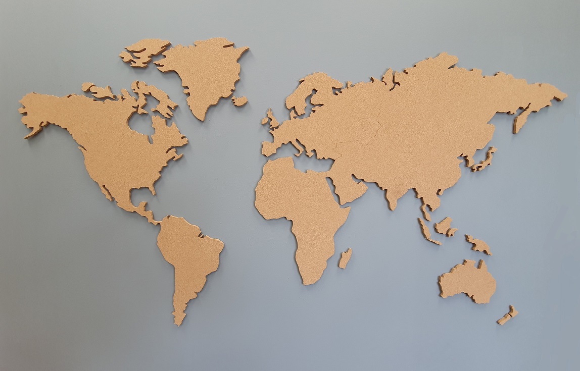 2 World Map Cork Board 
