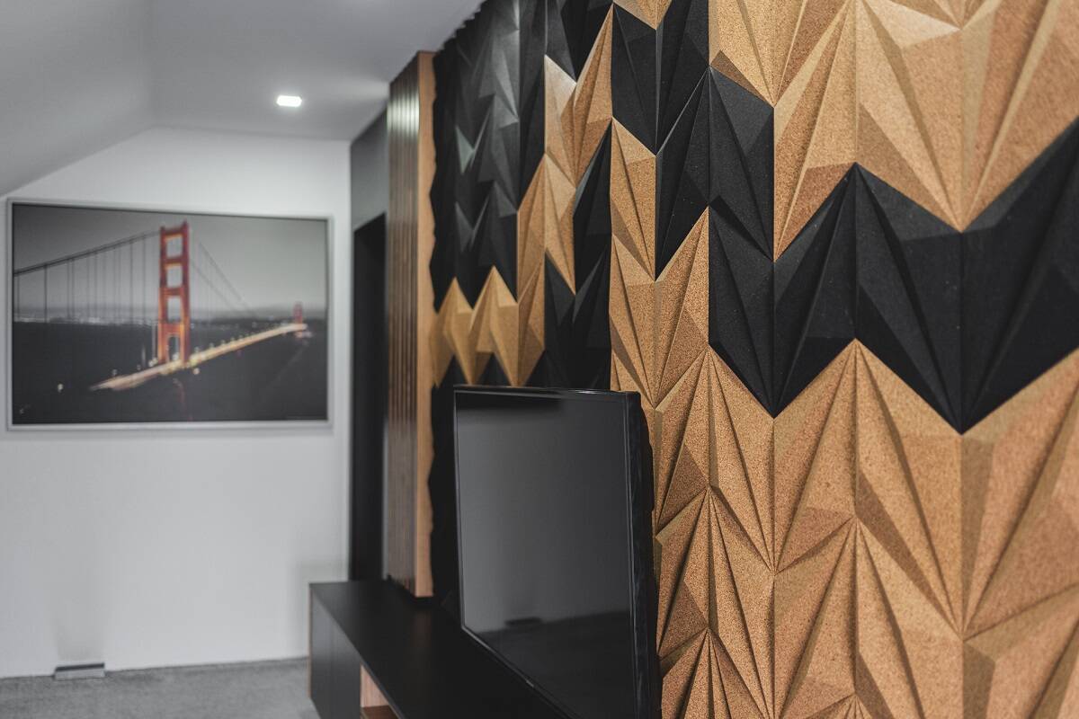 Ebony Black Cork Board Wall Tile, Dark Cork Tiles