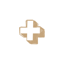 Croix mdicale en brun clair.
