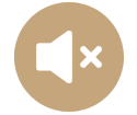 Brown muted speaker icon with an X.