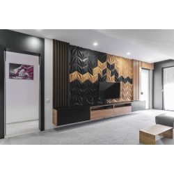 Unique and decorative DARK GREEN cork wall tiles 3D LINES