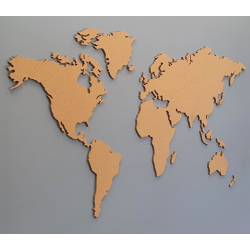 World map cork board 107x200cm