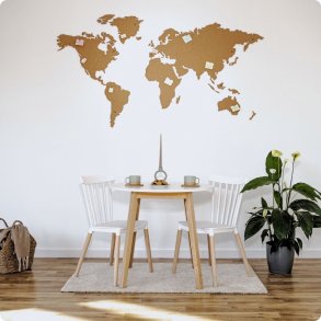 Wereldkaart kurk 107x200cm