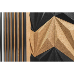 Unique and decorative IVORY cork wall tiles 3D LINES