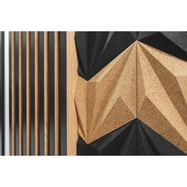 Unique and decorative IVORY cork wall tiles 3D LINES