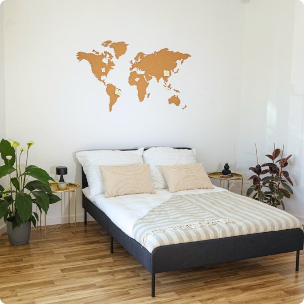 Wereldkaart kurk 80x150cm - BESTSELLER!