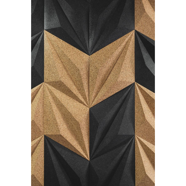 Unique and decorative DARK GREEN cork wall tiles 3D LINES