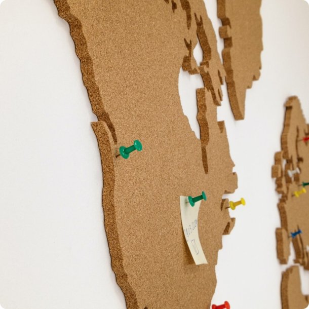 Wereldkaart kurk 80x150cm - BESTSELLER!