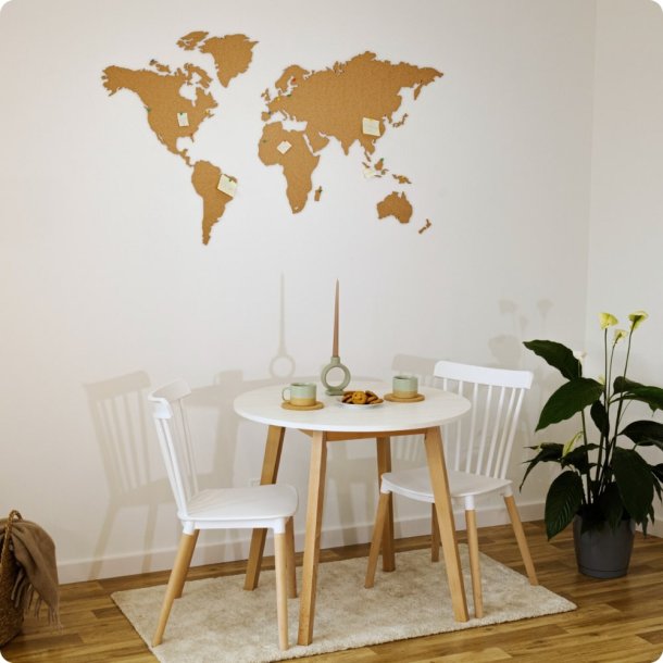 Wereldkaart kurk 80x150cm - BESTSELLER!