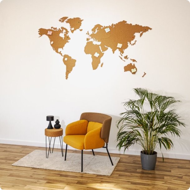 Carte du monde en lige 107x200cm