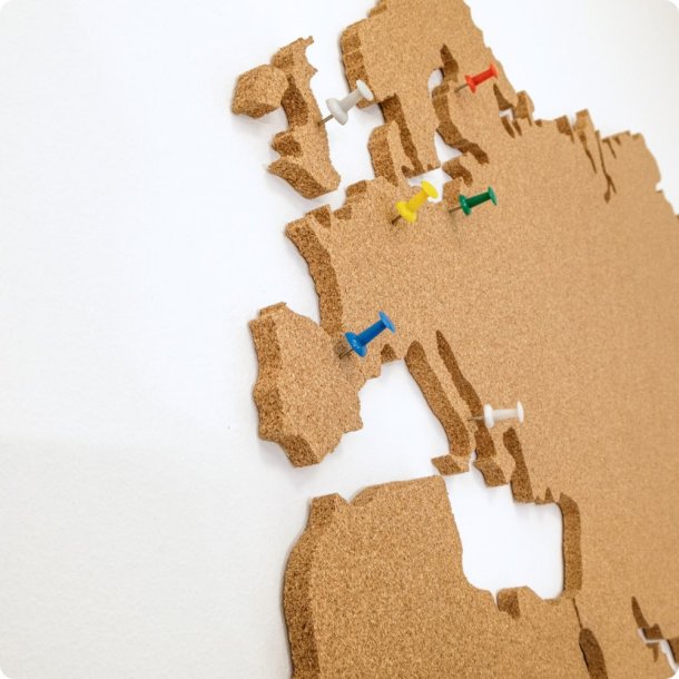 Wereldkaart kurk 80x150cm - BESTSELLER!