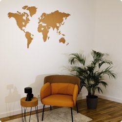 Wereldkaart kurk 80x150cm - BESTSELLER!