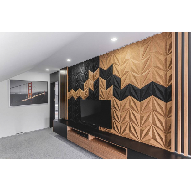 Decorative expanded wall cork tiles Expanda 10x305x305mm