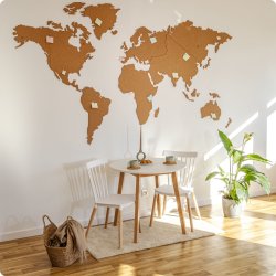 Carte du monde en lige 164x300cm