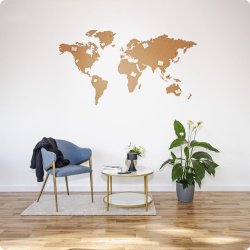 Carte du monde en lige 107x200cm