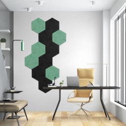 Unique and decorative BLACK (RAL 7021) cork wall tiles 3D STRIPE