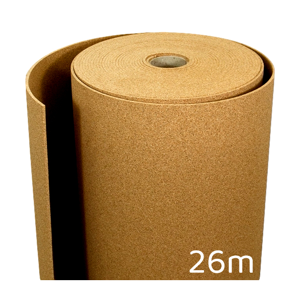 Agglomerated cork tiles roll 2mm x 1m x 26m