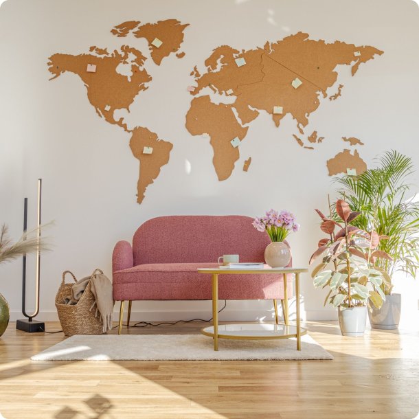 Carte du monde en lige 164x300cm