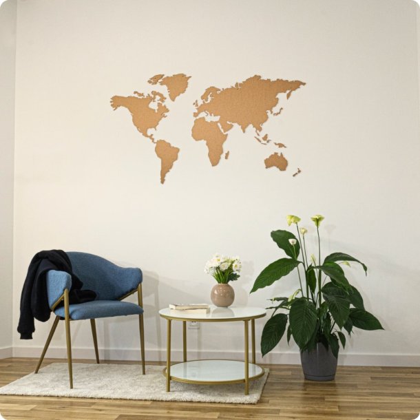 Wereldkaart kurk 80x150cm - BESTSELLER!
