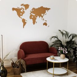 Wereldkaart kurk 80x150cm - BESTSELLER!