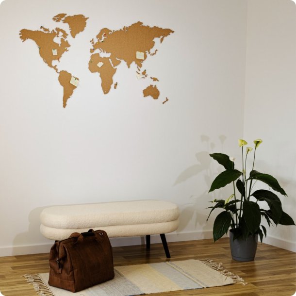 Wereldkaart kurk 80x150cm - BESTSELLER!