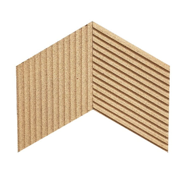 Unique and decorative IVORY (RAL 1015) cork wall tiles 3D STRIPE