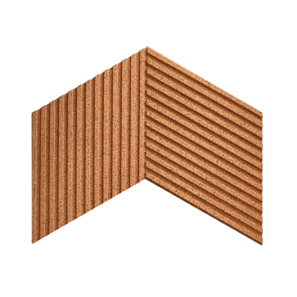 Decorative NATURAL 3D STRIPE cork wall tiles - BESTSELLER!