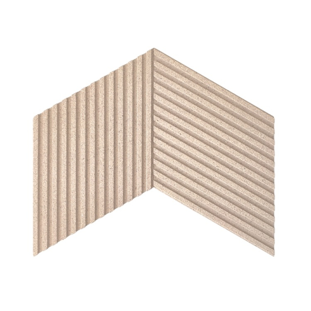 Unique and decorative WHITE (RAL 9001) cork wall tiles 3D STRIPE