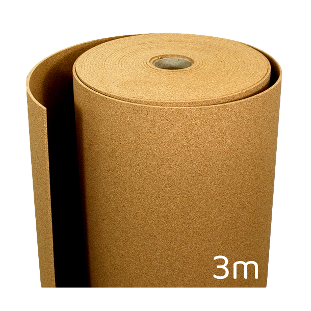 Cork pinboards roll 5mm x 1m x 3m