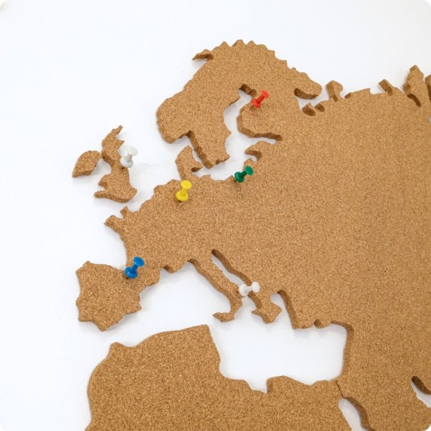 Wereldkaart kurk 80x150cm - BESTSELLER!