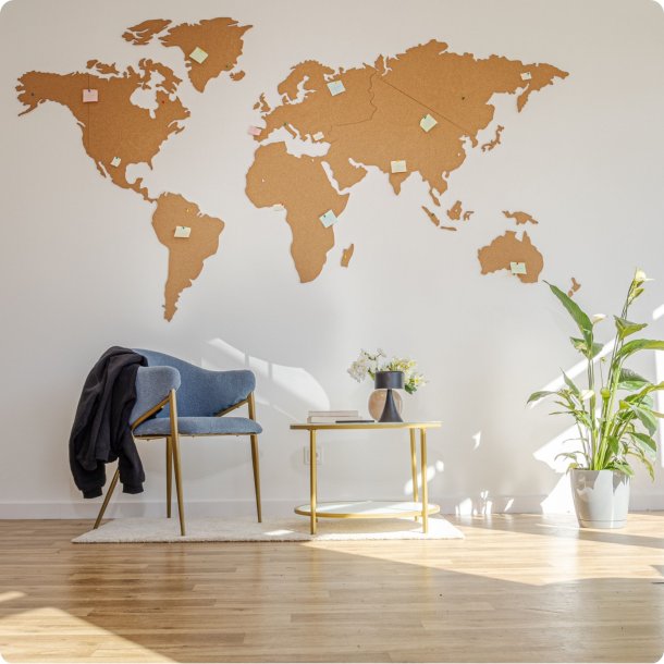 Carte du monde en lige 164x300cm