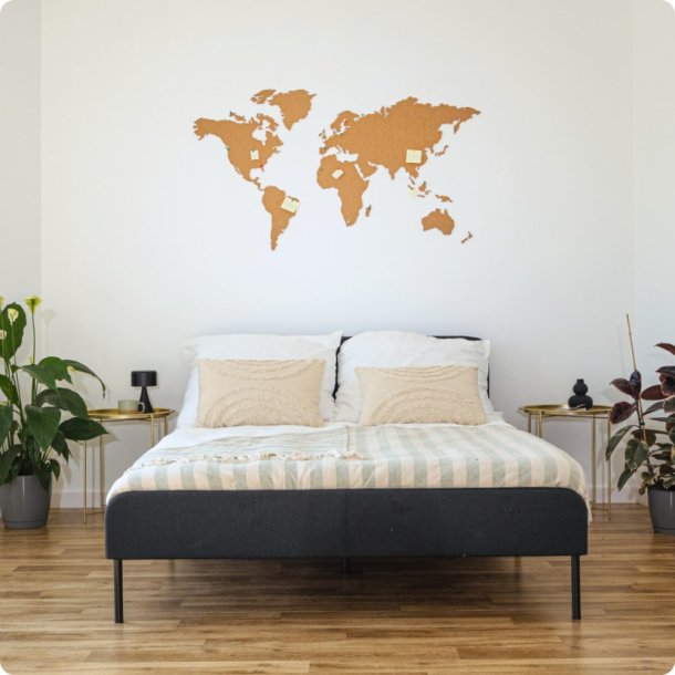 Wereldkaart kurk 80x150cm - BESTSELLER!