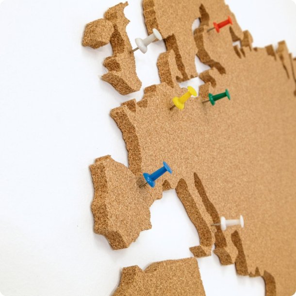 Wereldkaart kurk 80x150cm - BESTSELLER!