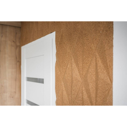 Unique and decorative IVORY cork wall tiles 3D LINES