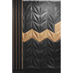 Unique and decorative BLACK cork wall tiles 3D LINE