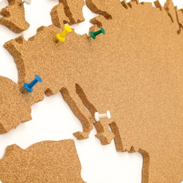 Wereldkaart kurk 80x150cm - BESTSELLER!