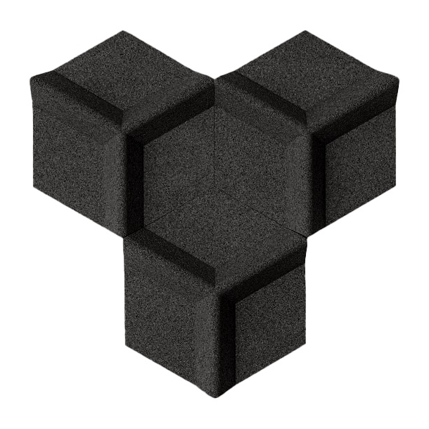 Unique and decorative ANTHRACITE cork wall tiles 3D HONEYCOMB