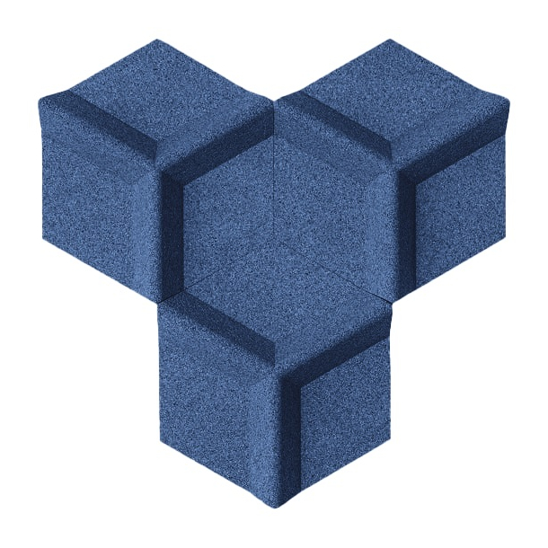Unique and decorative BLUE cork wall tiles 3D HONEYCOMB