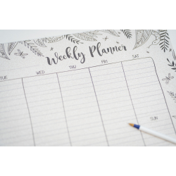 Zwart-witte kurken weekplanner: Kurkbord 45  30 cm