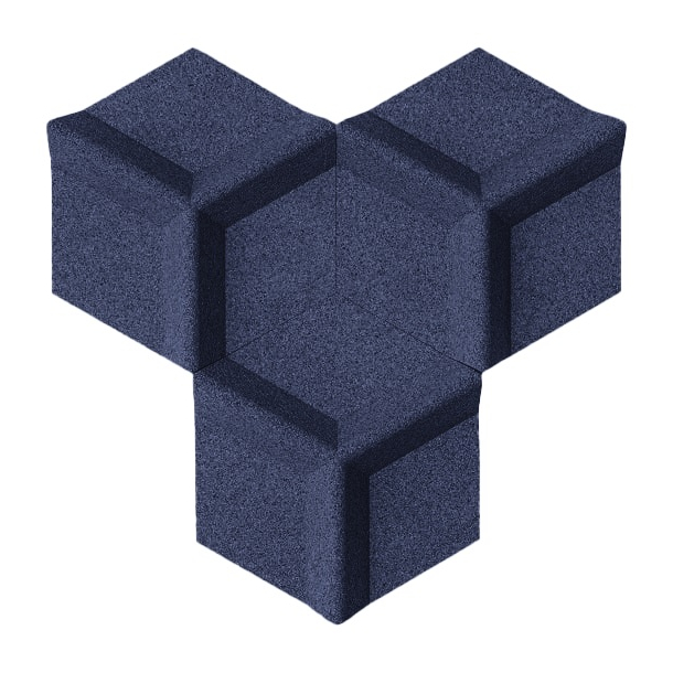 Unique and decorative DARK BLUE cork wall tiles 3D HONEYCOMB