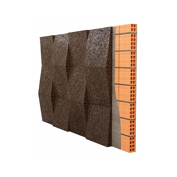 Plaques de façade en liège expansé 3D Taper - 20-50x500x500mm