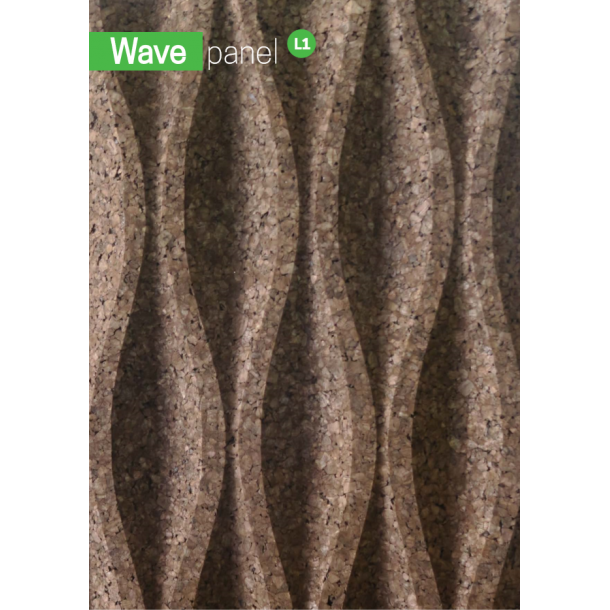 Plaques de façade en liège expansé 3D Wave L1 - 50x500x1000mm