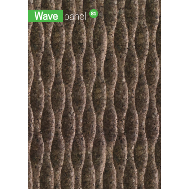Plaques de façade en liège expansé 3D Wave S1 - 40x500x1000mm