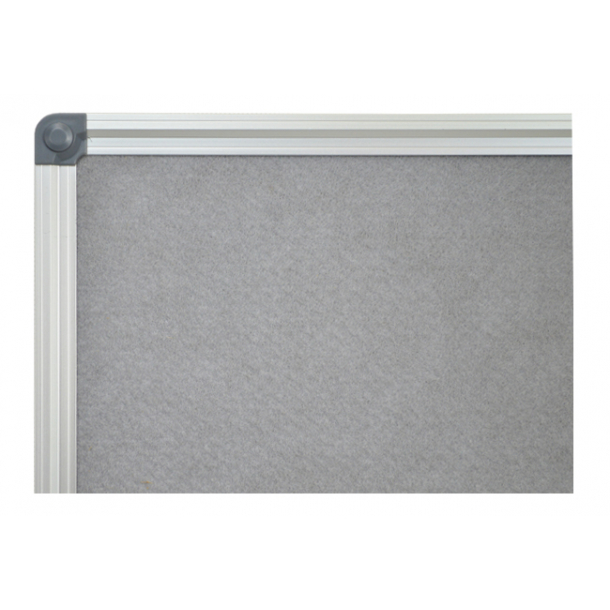 GREY textile notice board 90x120cm with an aluminium DecoLine frame