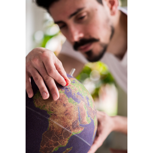 Small coloured natural cork globe 14cm - world globe - BESTSELLER!