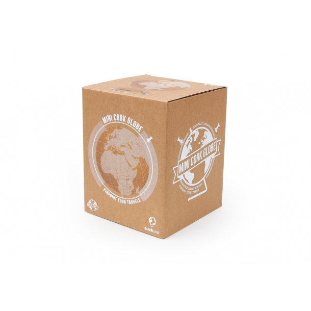 Small white natural cork globe 14cm - perfect for any globetrotter and travel enthusiast!