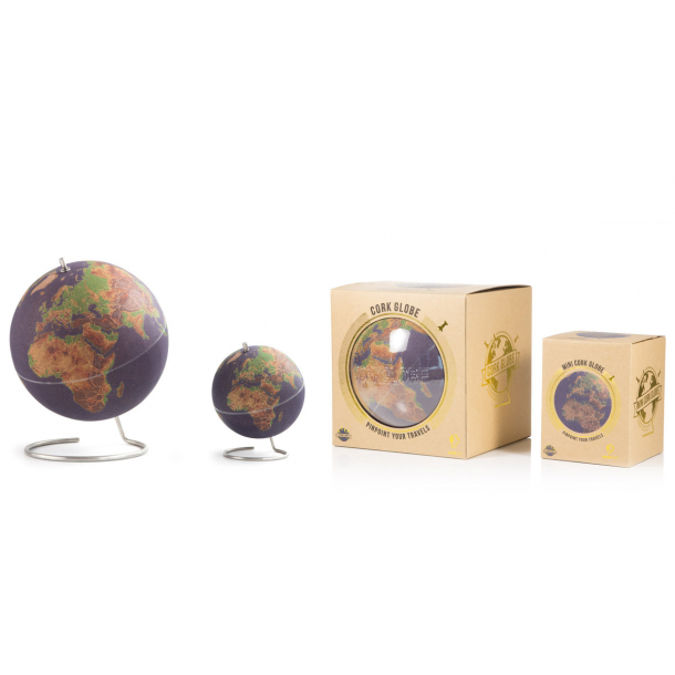 Large coloured natural cork globe 25cm - perfect for any globetrotter and travel enthusiast!