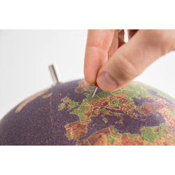 Large coloured natural cork globe 25cm - perfect for any globetrotter and travel enthusiast!