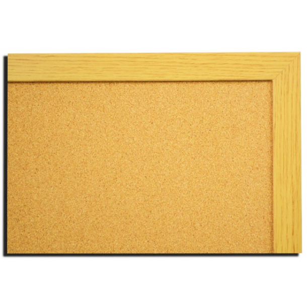 NATURAL OAK MDF framed cork pin board 80x100cm