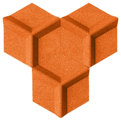 Liege mural ORANGE 3D HONEYCOMB